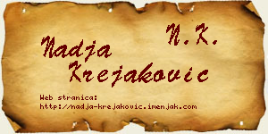 Nadja Krejaković vizit kartica